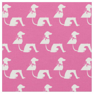 Greyhound Hund Silhouette Pet Rosa Tyg