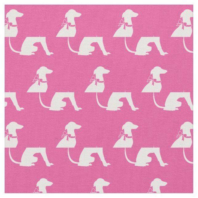 Greyhound Hund Silhouette Pet Rosa Tyg (Närbild)