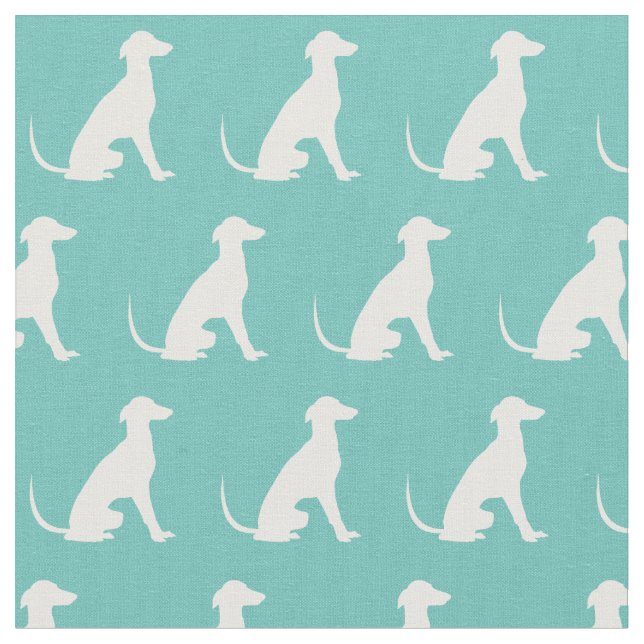 Greyhound Hund Silhouette Pet Teal Tyg (Närbild)