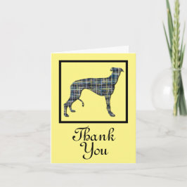 Greyhound Hund Silhouette Tack Greeting Card Kort