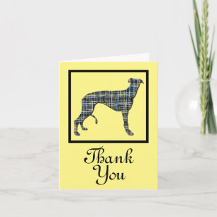 Greyhound Hund Silhouette Tack Greeting Card Kort