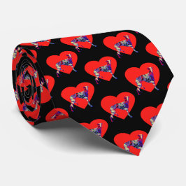 Greyhound Hund Silhouette Valentines Day Heart Tie Slips