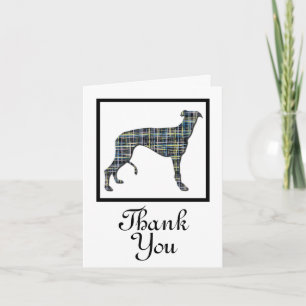 Greyhound Hund Silhouette White Tack Hälsning Kort
