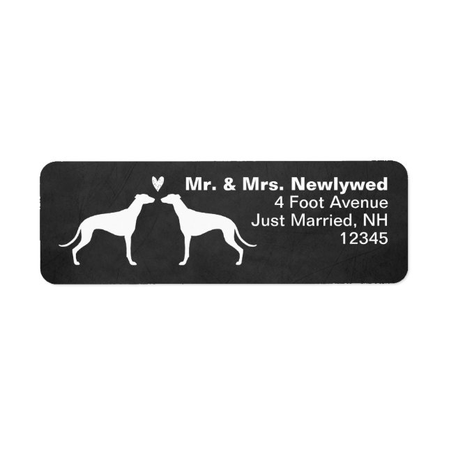 Greyhound Hund Silhouettes par Returadress Returadress Etikett (Framsidan)