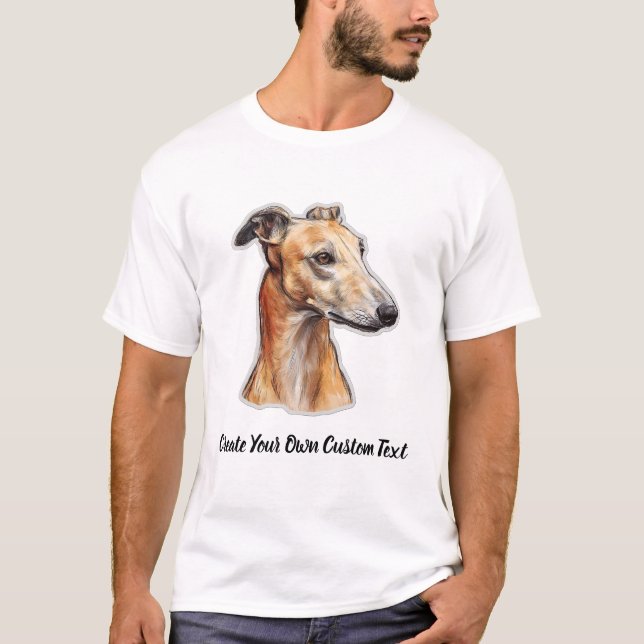 Greyhound Hund Skapa din egen anpassade text  T Shirt (Framsida)
