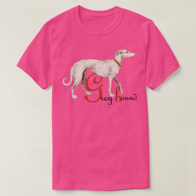 Greyhound Hund T Shirt (Design framsida)