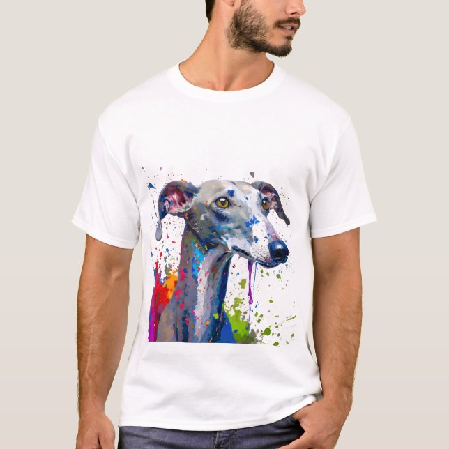 Greyhound Hund T Shirt (Framsida)