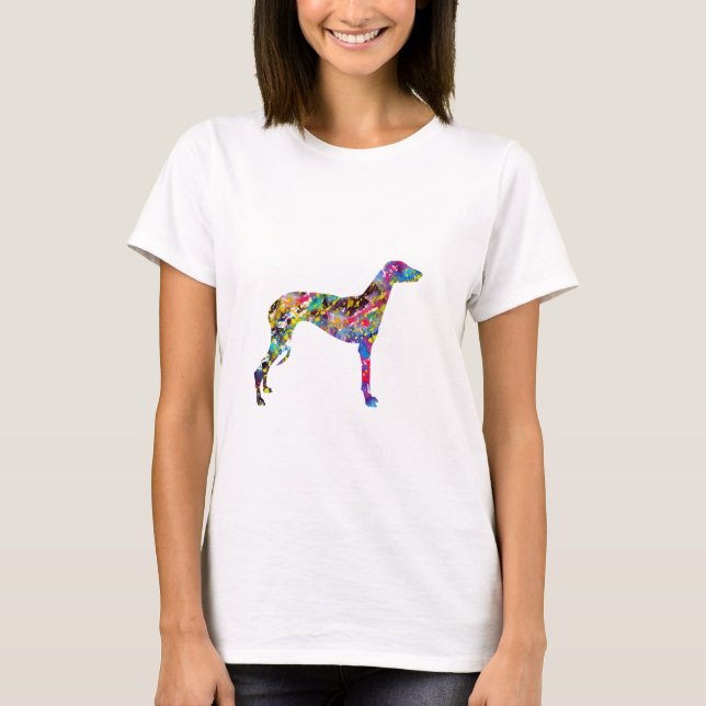 Greyhound Hund T Shirt (Framsida)