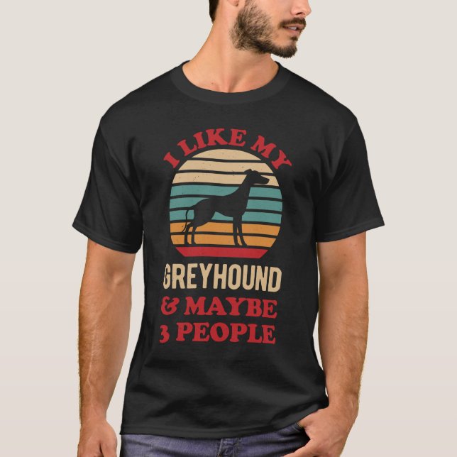 Greyhound Hund T Shirt (Framsida)