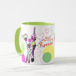 Greyhound Hundälskares Playful Lycklig Art Mugg