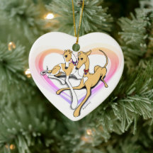 Greyhound hundar Art Ceramic Ornament