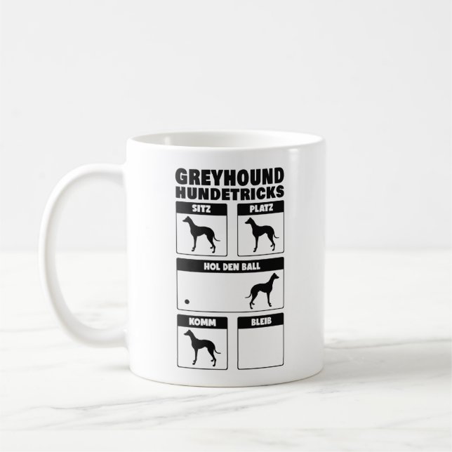 Greyhound Hunskadcks Britischer Windhund Tricks Kaffemugg (Vänster)