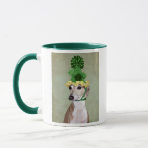 Greyhound i Grönt Knitting Hat Mugg
