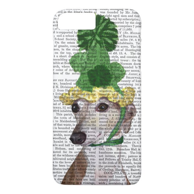 Greyhound i Grönt Knittkunnig Hat 2 Case-Mate iPhone Skal (Baksida)