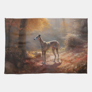 Greyhound i Höst löv Fall Inspire Kökshandduk
