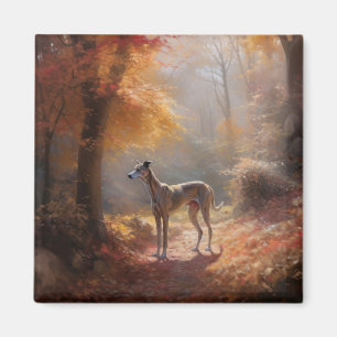 Greyhound i Höst löv Fall Inspire Magnet
