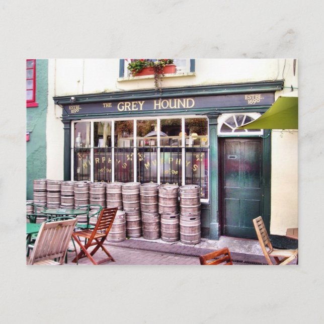 Greyhound Irish Pub Postcard Vykort (Framsida)