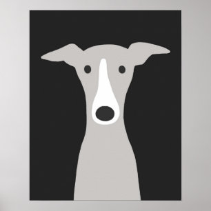 Greyhound italiensk Greyhound Cute Whifragmentemen Poster