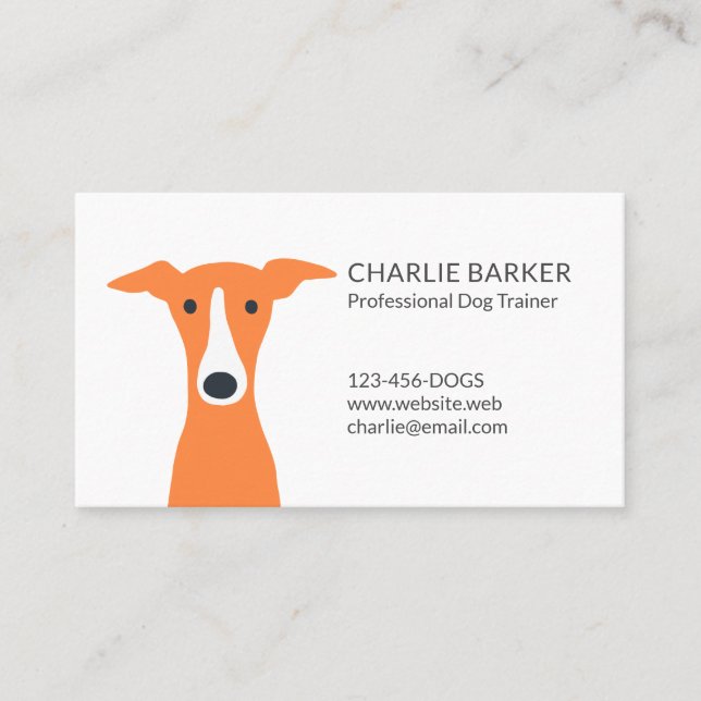 Greyhound | Italienskt greyhound | Kvitton | Cute  Visitkort (Framsida)