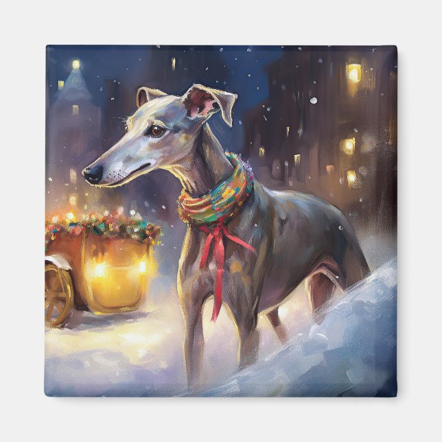 Greyhound jul-festsäsong magnet (Framsidan)