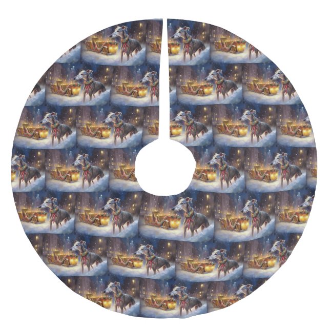 Greyhound jul firande säsong julgransmatta borstad polyester (Framsidan)