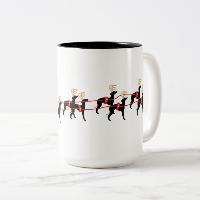 Greyhound-jul Hund kopp Mugg (Framsida höger)
