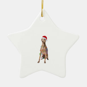 Greyhound jul Ljus Julafton Hund älskare Julgransprydnad Keramik