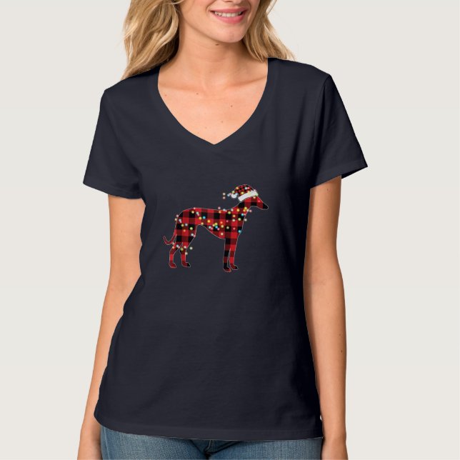 Greyhound jul Red Play Buffalo Pajamas Julafton T Shirt (Framsida)