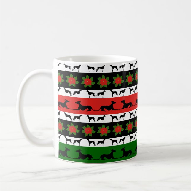 Greyhound jul Silhouettes  Kaffemugg (Vänster)