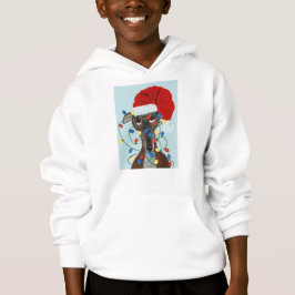 Greyhound-jul-tomte intrasslad i julgransbelysning t shirt