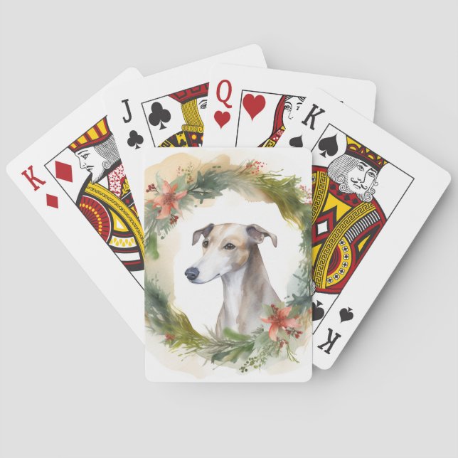 Greyhound-jul Utandning Festive Valp Casinokort (Baksidan)