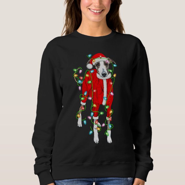 Greyhound Julafton Lighting Santa Hat Greyhound Ch T Shirt (Framsida)
