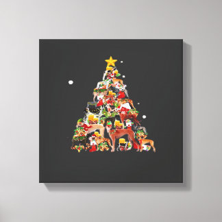 Greyhound julgranljus Rolig hund Xmas Gif Canvastryck