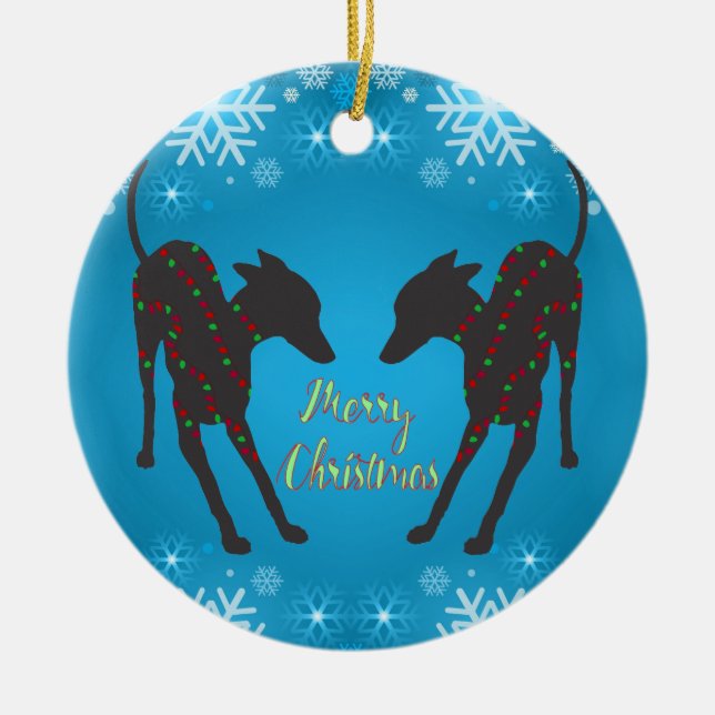 Greyhound Julgransprydnad Keramik (Framsidan)