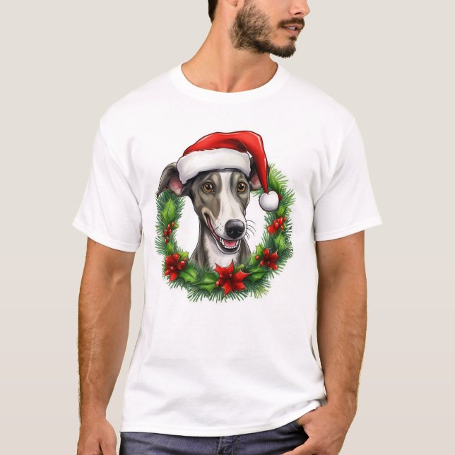 Greyhound-julkrans T Shirt (Framsida)