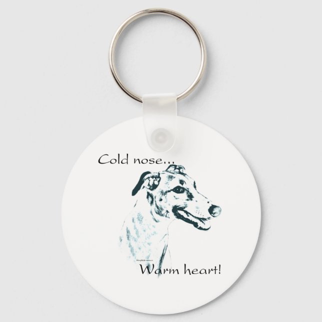 Greyhound Kall Nose, Warm Heart Nyckelring (Framsida)