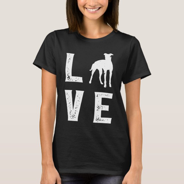Greyhound Kärlek 1 T Shirt (Framsida)
