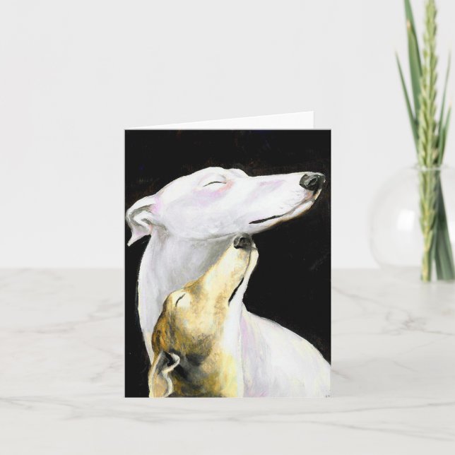 Greyhound Kärlek Hund Art-anteckningskort Kort (Framsida)