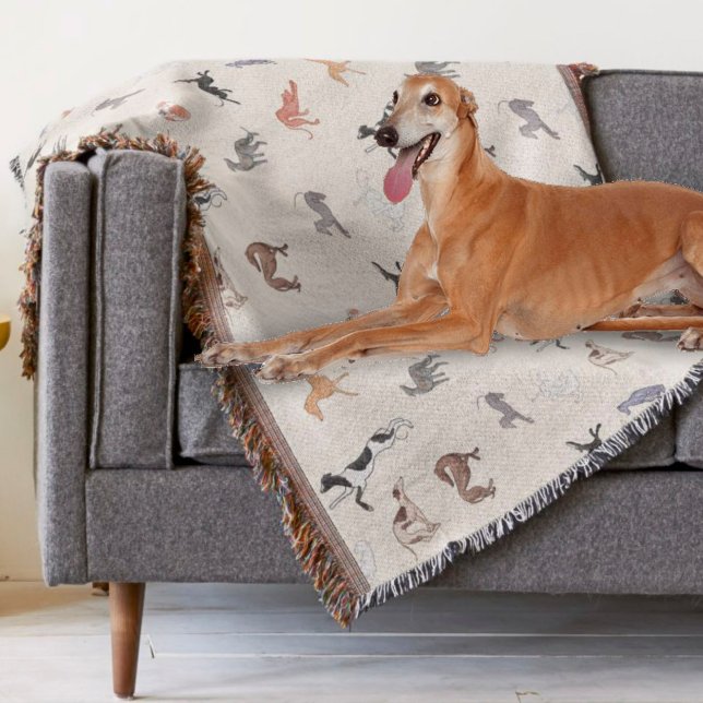 Greyhound Kärlek Throw Blanket Filt (Skapare uppladdad)