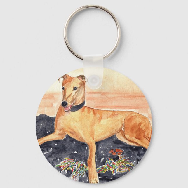 Greyhound Keychain Nyckelring (Framsida)