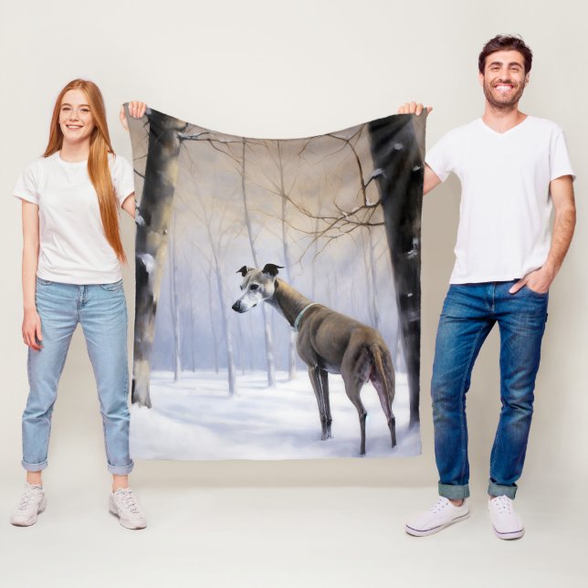 Greyhound Låt det snöa jul Fleecefilt (På plats)