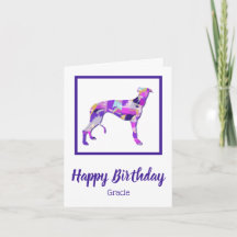 Greyhound/Lurcher Hund Silhouette PPY&B Birthday