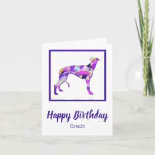 Greyhound/Lurcher Hund Silhouette PPY&B Birthday Kort