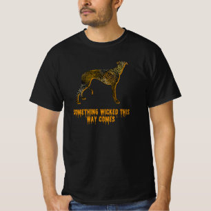 Greyhound Lurcher Hund Silhouette Roligt Halloween T Shirt