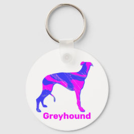 Greyhound / Lurcher Hund Silhouette Shock rosa & B Nyckelring