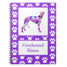 Greyhound Lurcher Hund Silhouette Tass Lila PY&B