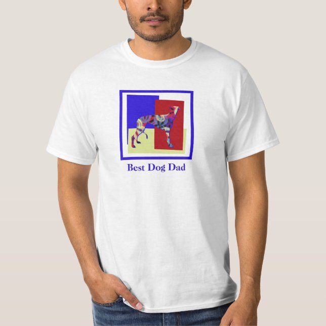 Greyhound Lurcher Hund Silhouette TrRBY Fars dag T Shirt (Framsida)