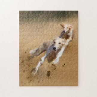 Greyhound Lurcher Hundar Painting Puzzle Pussel