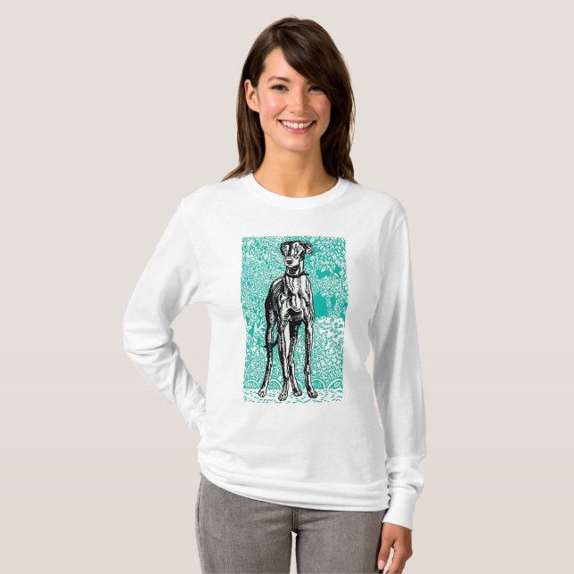 Greyhound Majesty by Moriz Jung T Shirt (Hel framsida)