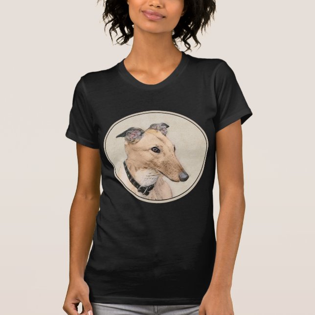 Greyhound-målning - Cute Original Hund Art T Shirt (Framsida)